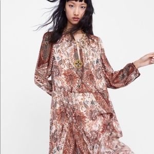 ZARA WOMEN Tan BOHO Maxi Dress Size XL